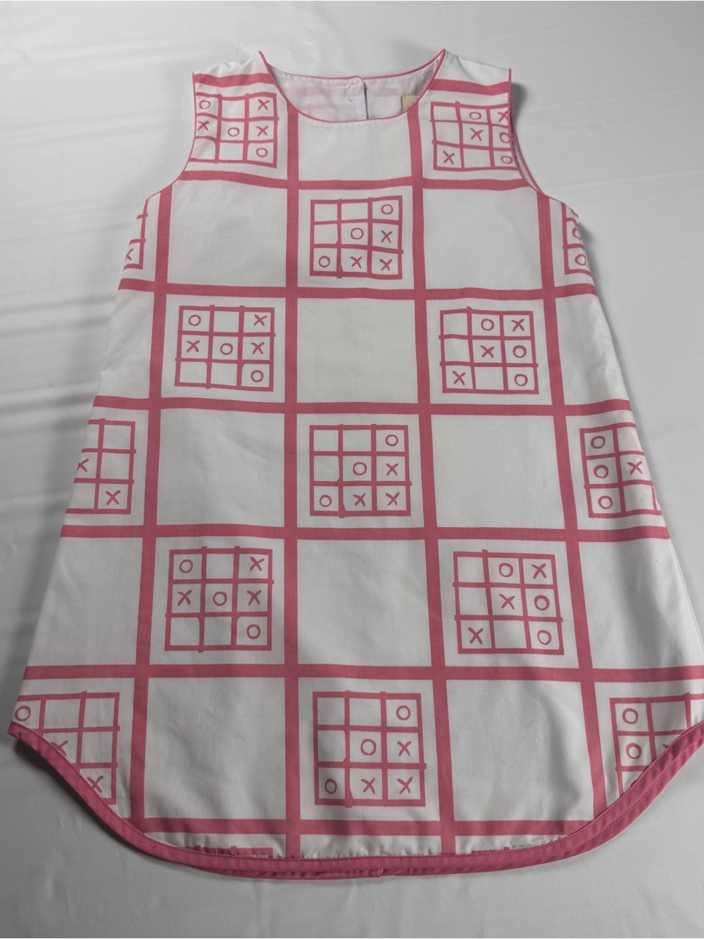 Beaufort Bonnet Company Girls Dress Size 8 Pink White Tic Tac Toe Pique GUC